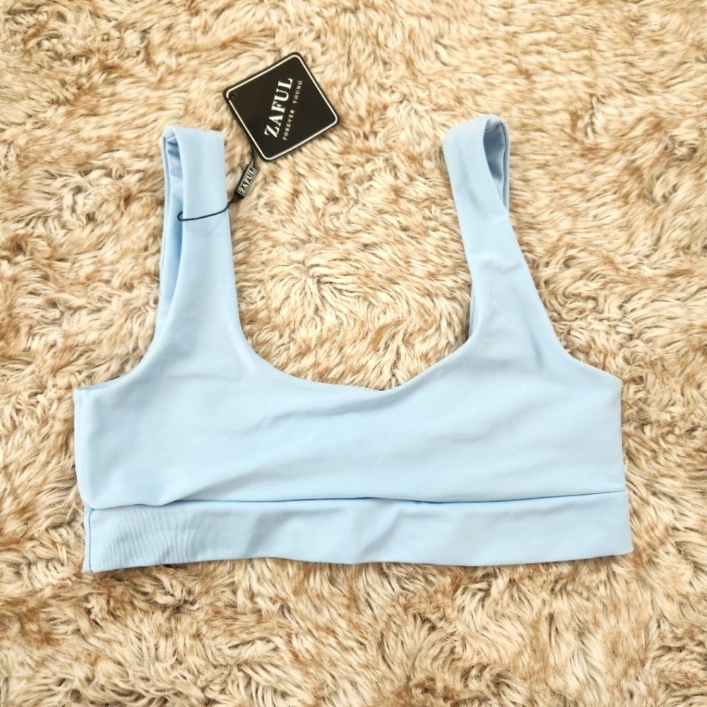 Zaful Nylon Blend Bralette Baby‎ Blue Women's Size 4